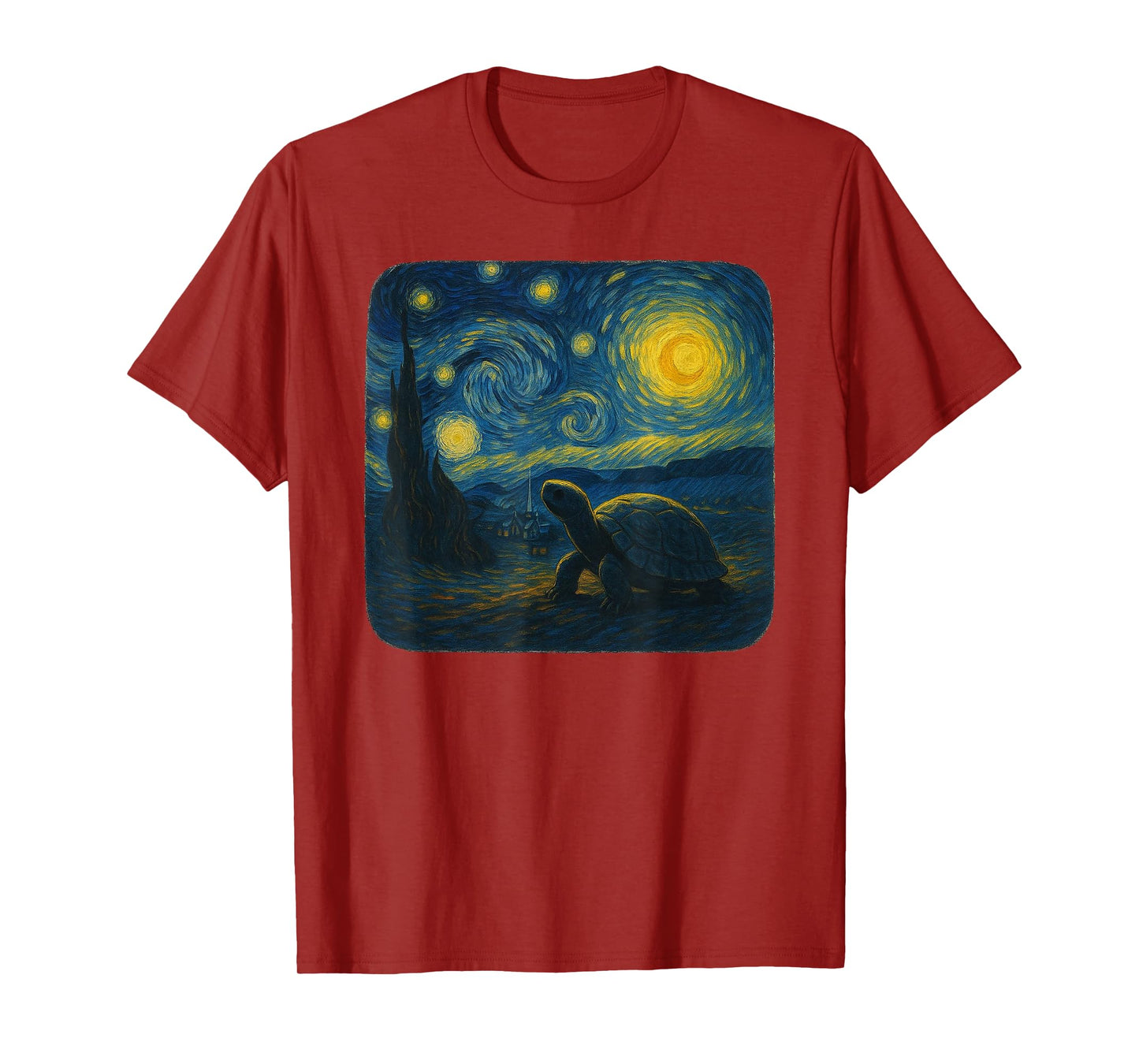 Starry Night Van Gogh Turtle Funny Graphic T-Shirt