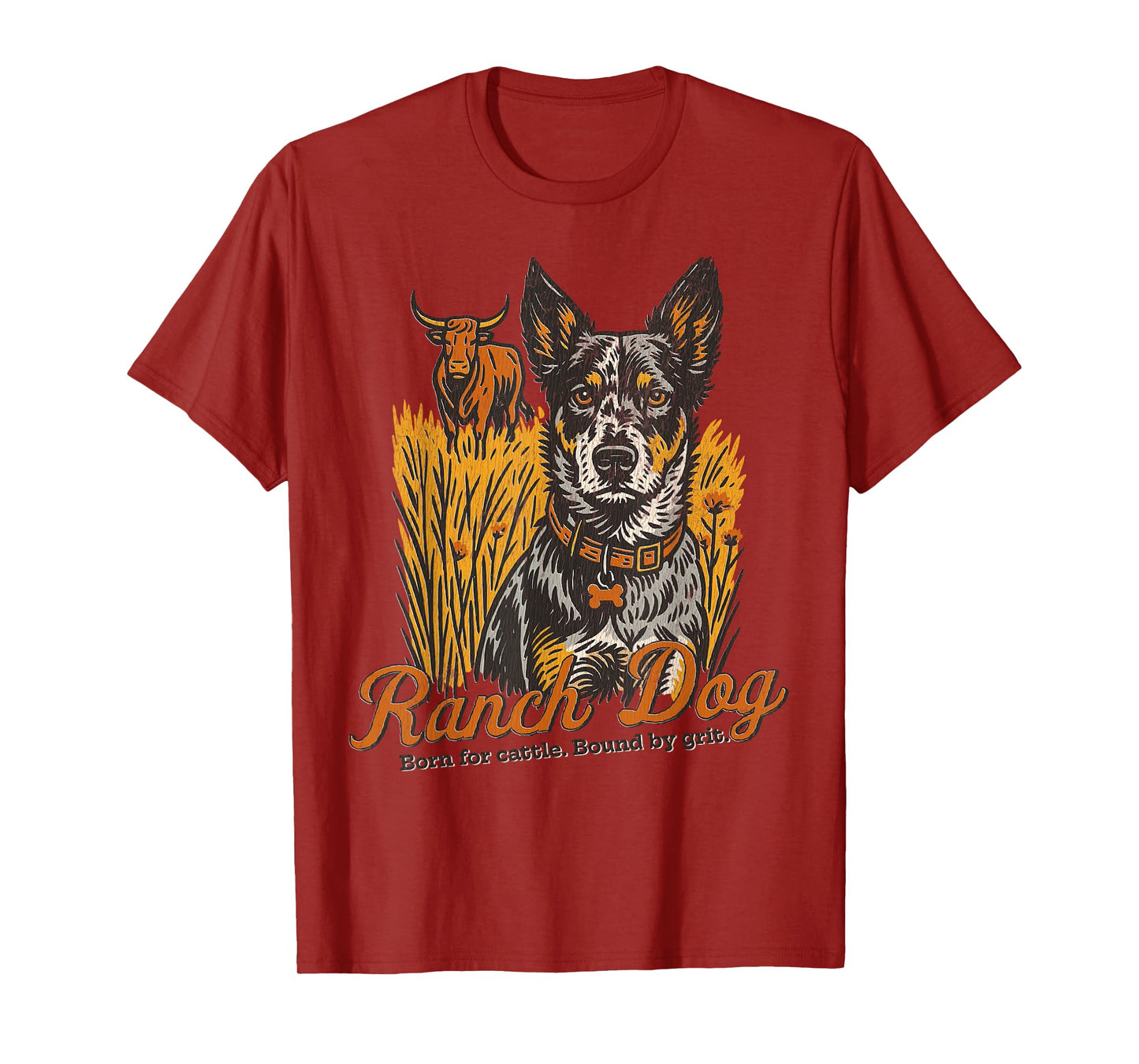 Ranch Herding Dog Cattle Farm Life Western Fall Country T-Shirt