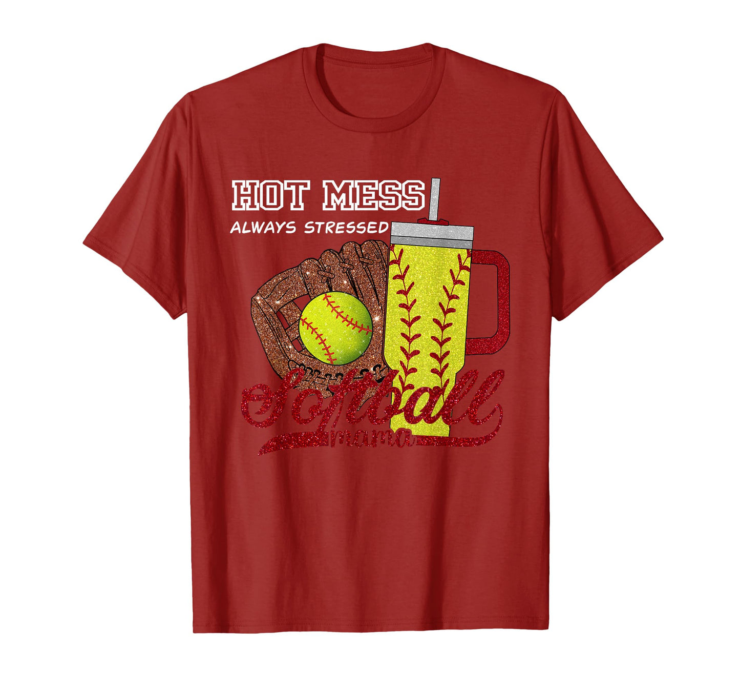 Softball Mom Game Day Vibes Mothers Day Women Softball Mama T-Shirt