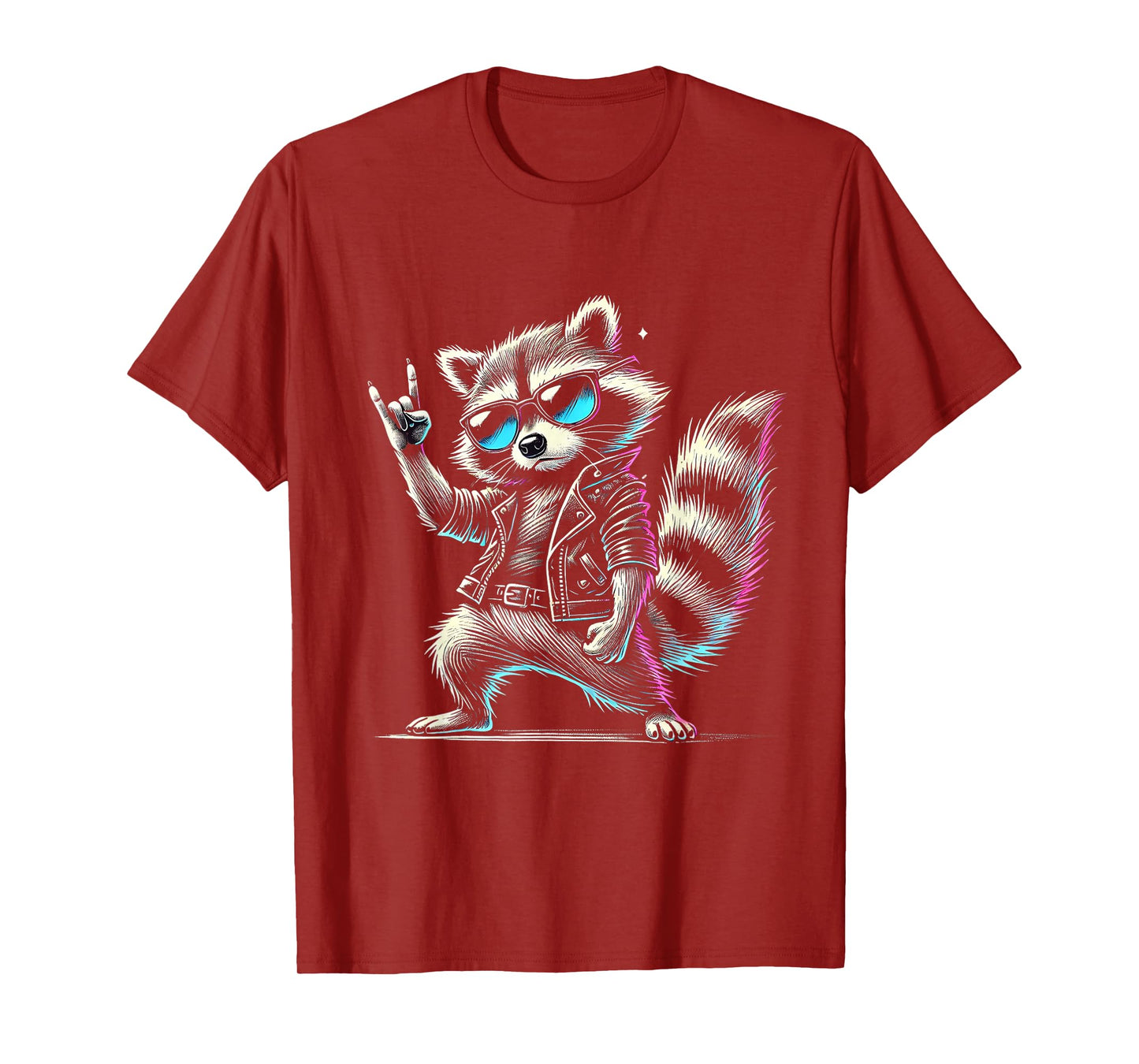 Retro Raccoon Rock Music Funny Gift for Men Women Kids T-Shirt