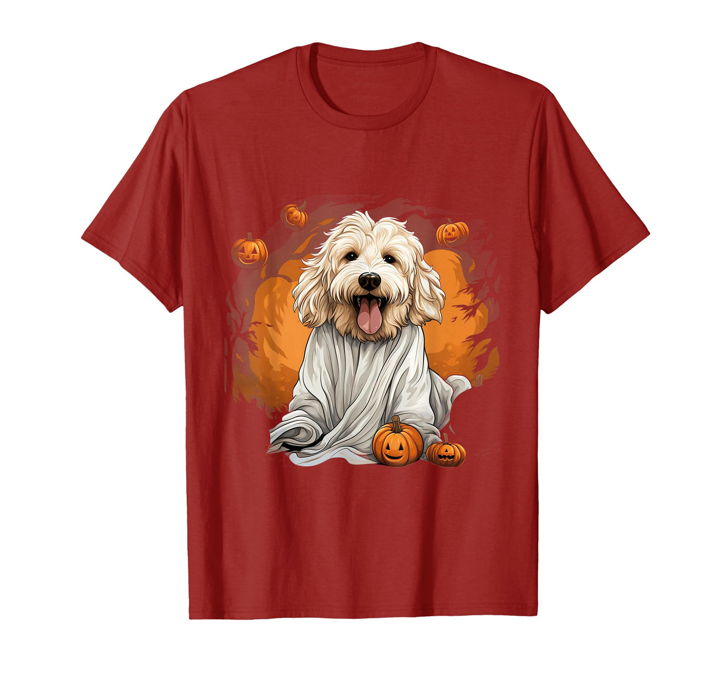 Goldendoodle Dog Ghost Funny Halloween Pumpkin For Dog T-Shirt