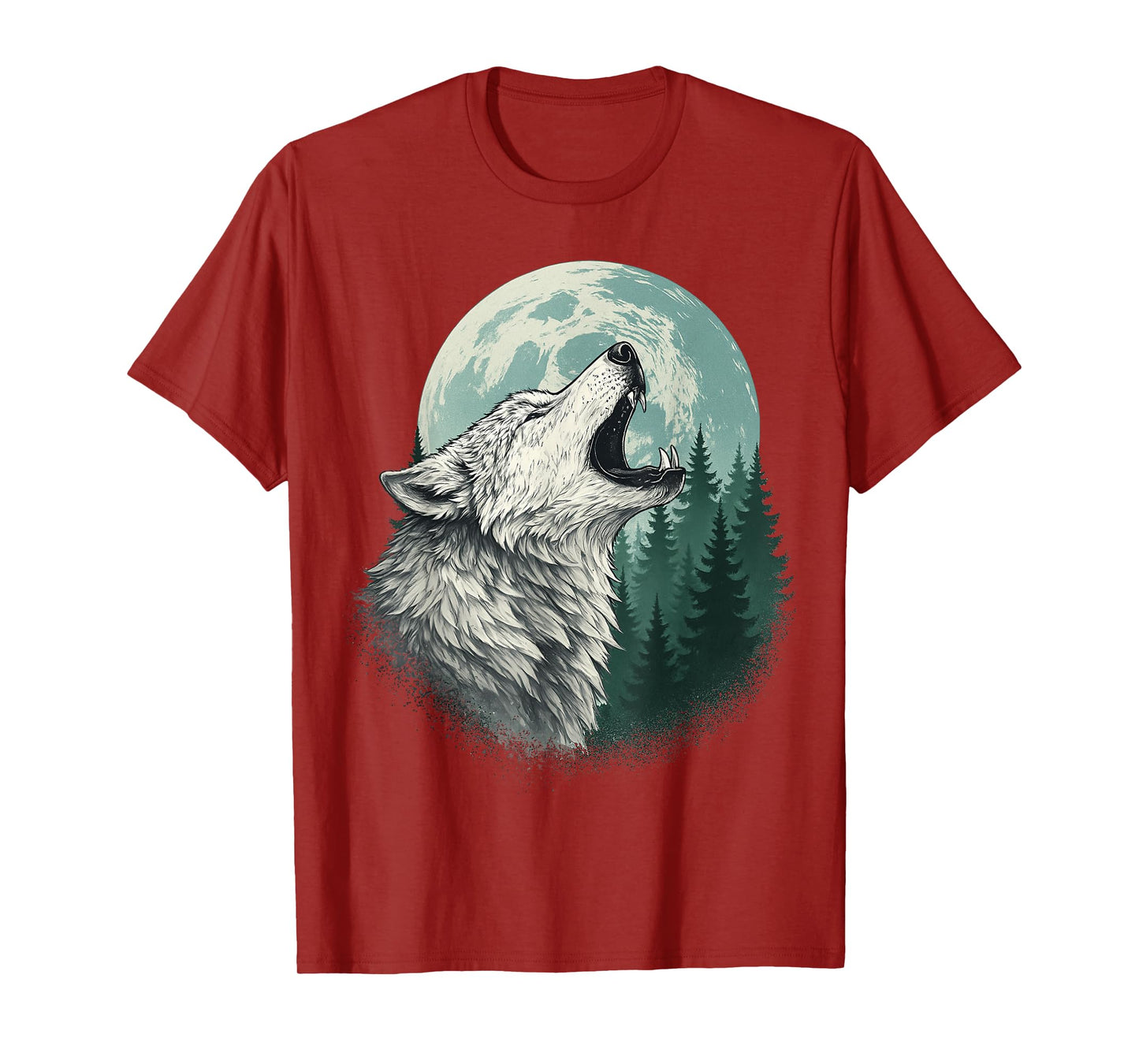 Wolf Howling at Moon Forest Wildlife Wolves Lovers T-Shirt