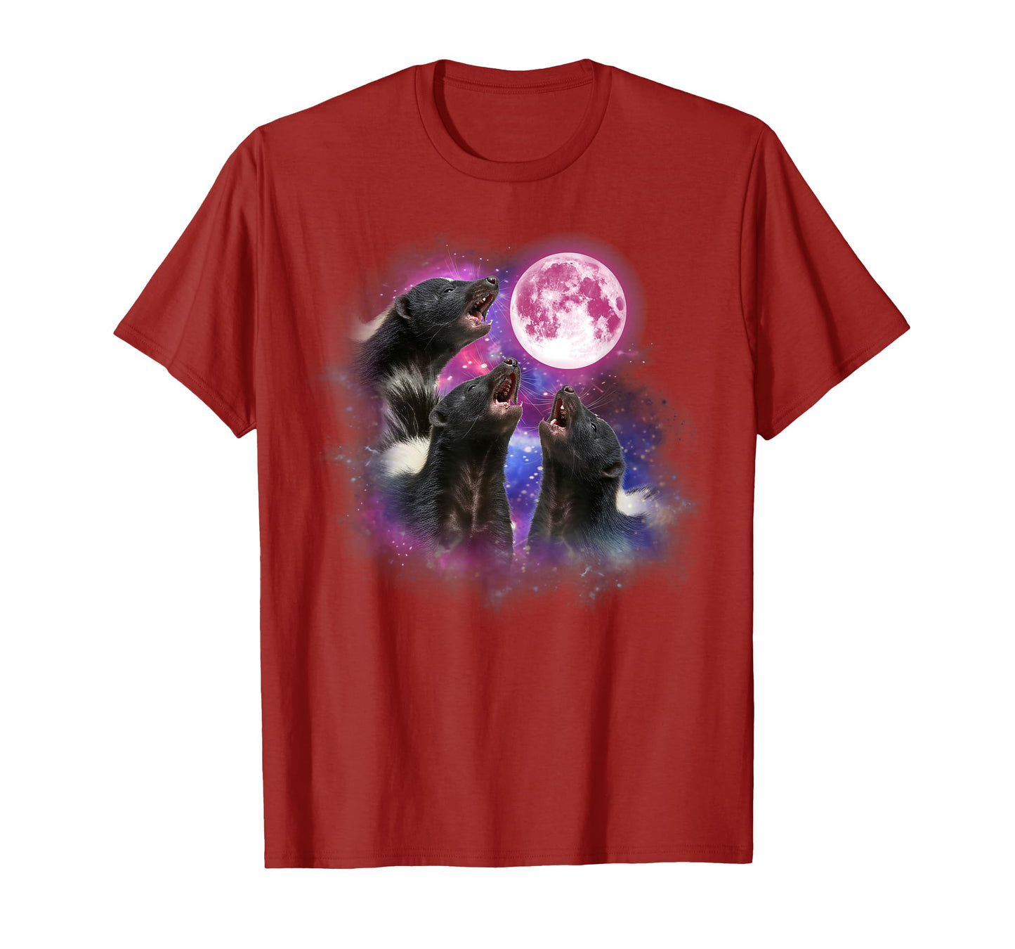 Skunk Howling At The Moon Wildlife colorful skunk tie dye T-Shirt