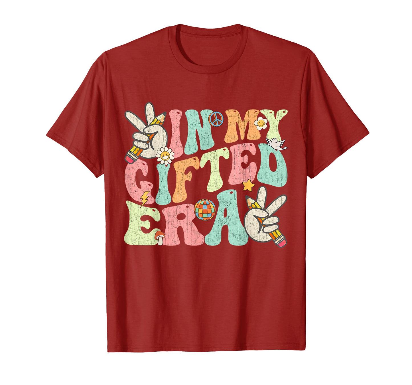 In My Gifted Era Groovy Hippie Teacher Back To School Kids T-Shirt