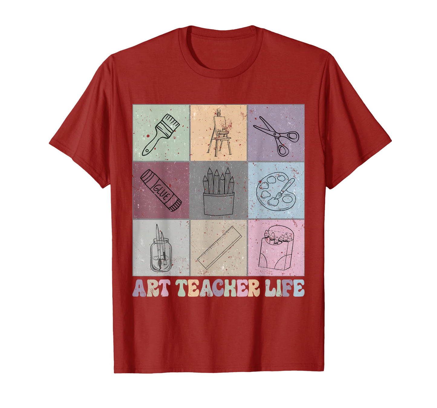 Funny Art Teacher Life Retro Groovy Teaching Future Artists T-Shirt