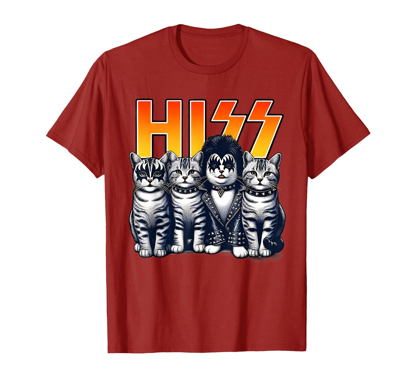 Hiss Funny Cat Lover Funny Cats Kittens Rock Rockin Cat Own T-Shirt