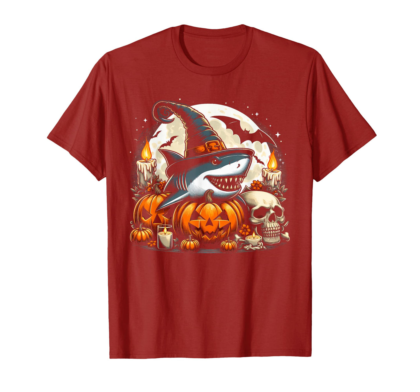 Shark Witch Halloween - Spooky Pumpkin Spooky Boys Girls T-Shirt