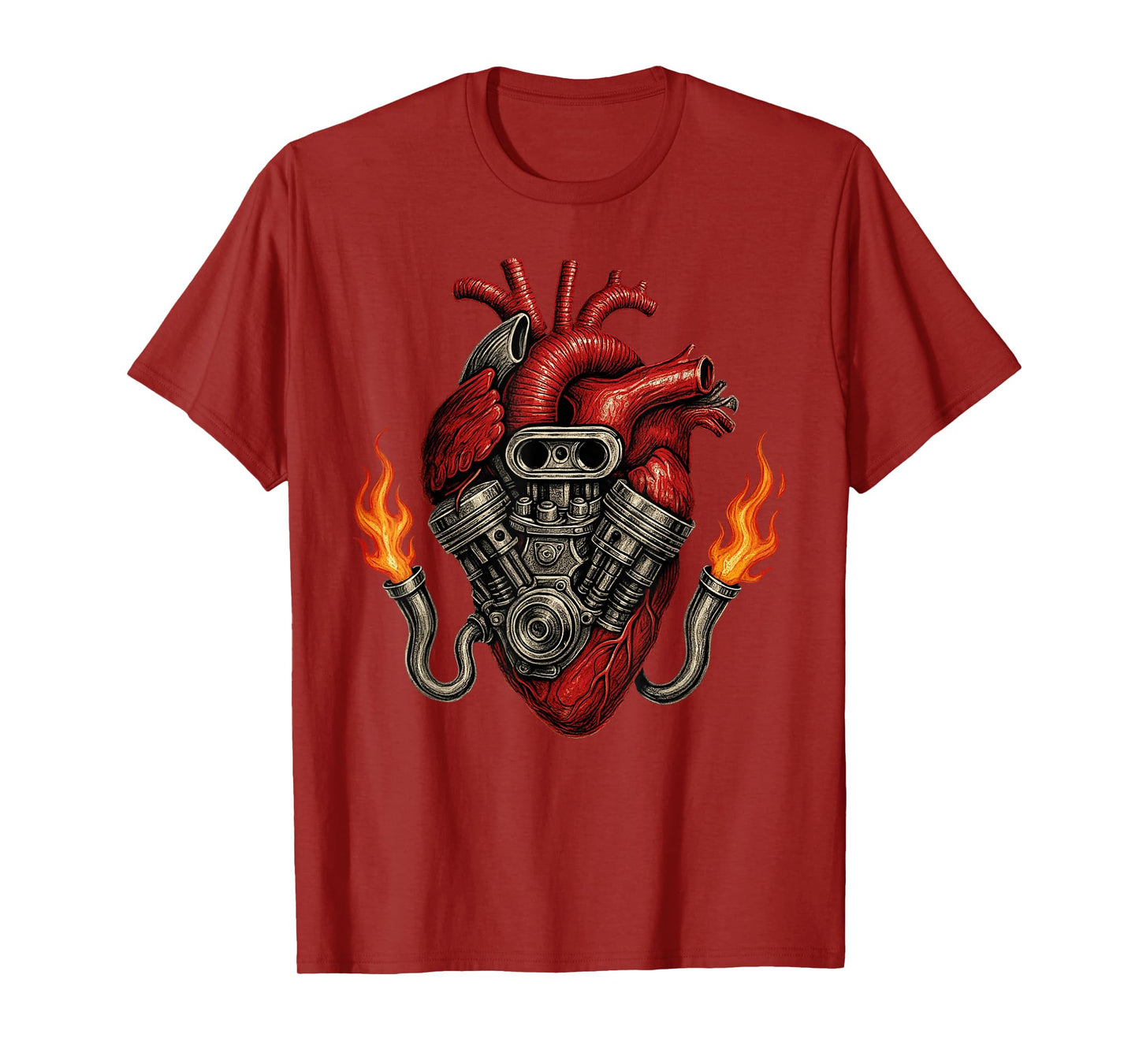 Heart of Car Mechanic Engine, Auto Car Garage Lover T-Shirt