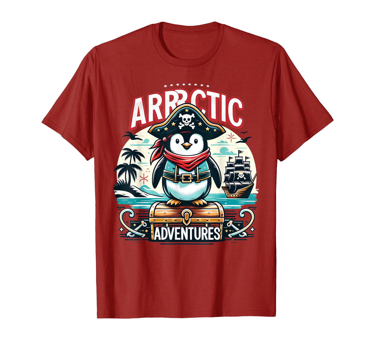 Arrrctic Adventures Pirate Penguin Treasure Quest Pun T-Shirt