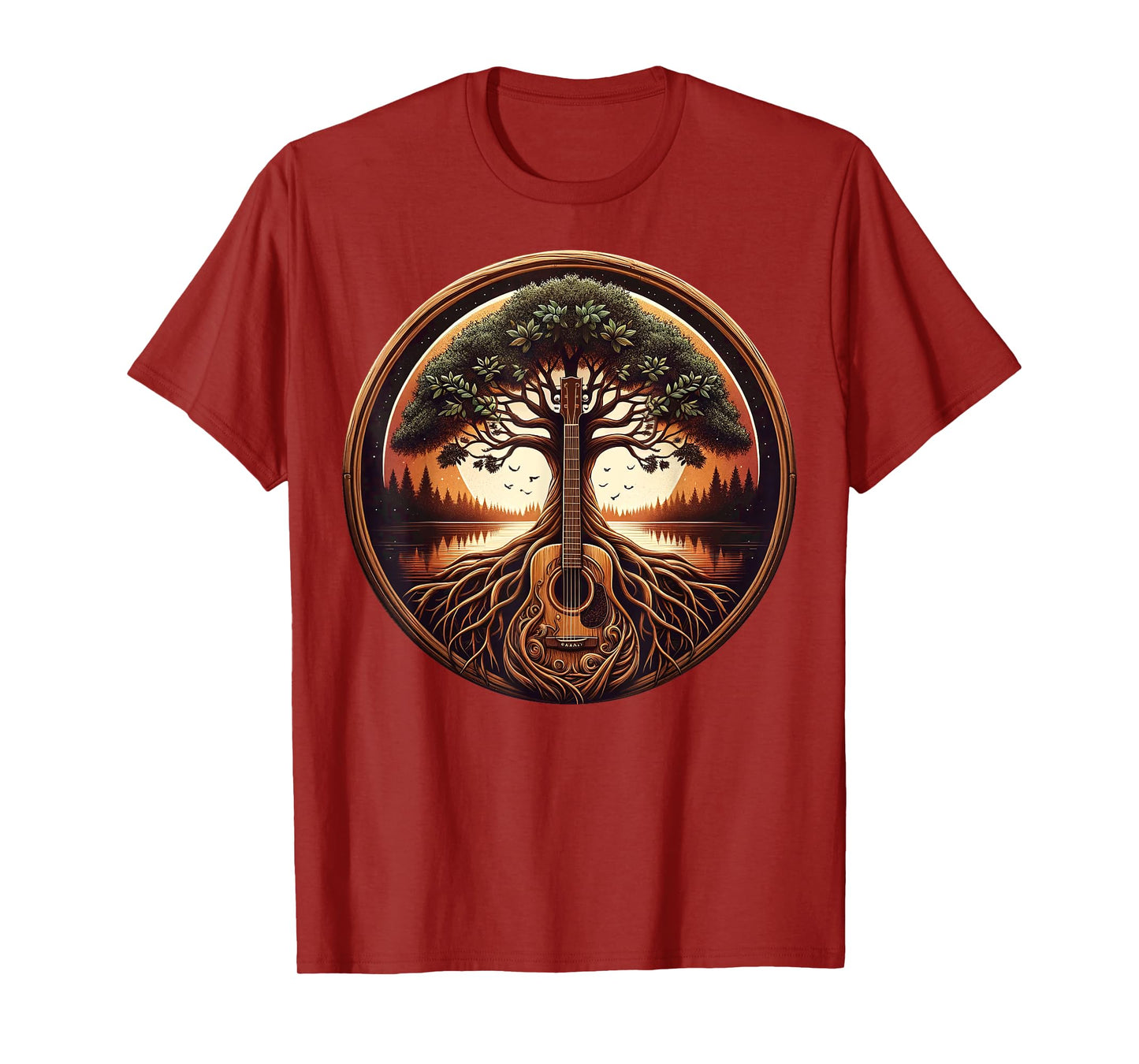 Acoustic Guitar Tree Of Life Nature Of Music Guitarist T-Shirt