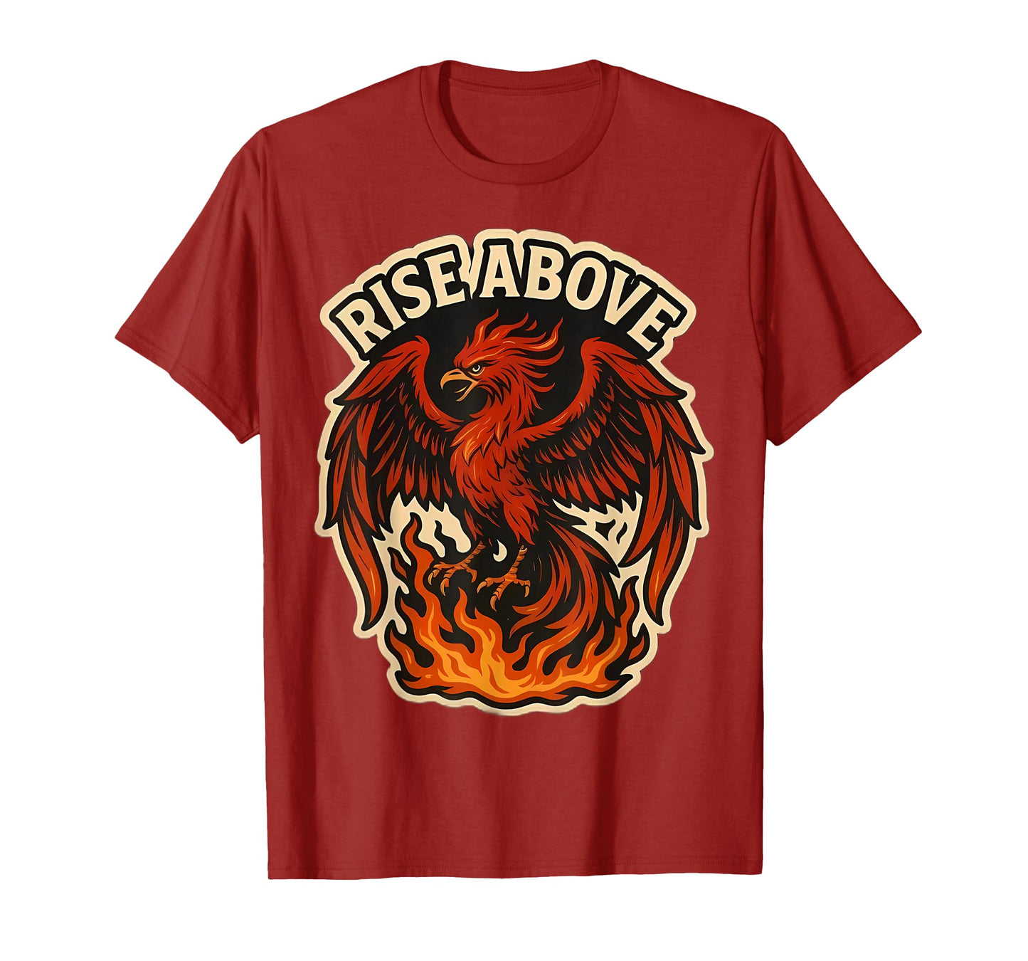 Rise Above Phoenix Rising From Ashes Fire Bird Motivational T-Shirt