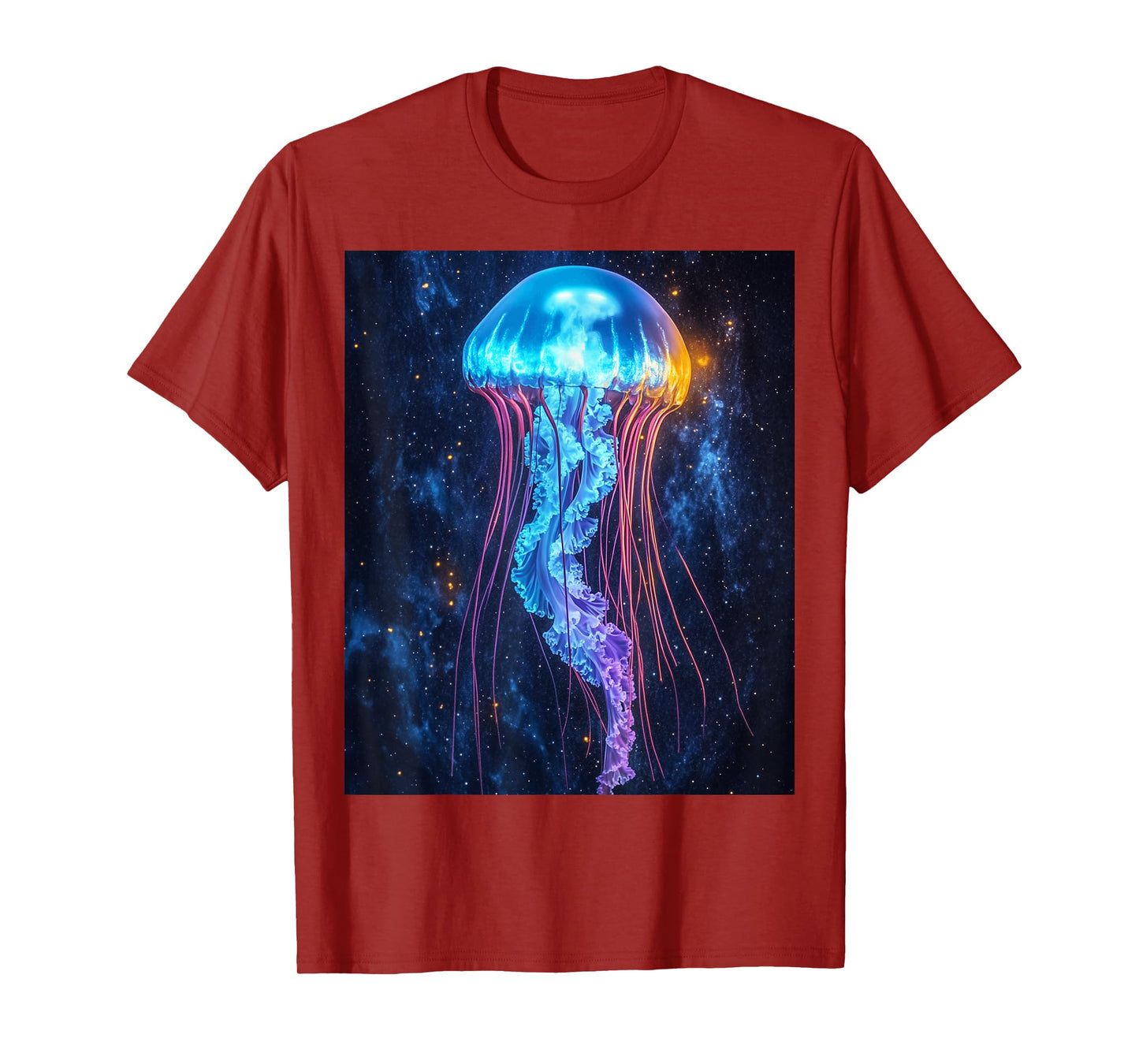 Cosmic Jellyfish Bioluminescent Art T-Shirt
