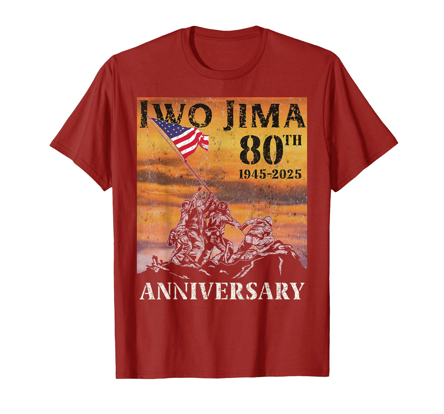 Iwo Jima 80th Anniversary WWII Veteran US Flag 4th of July T-Shirt