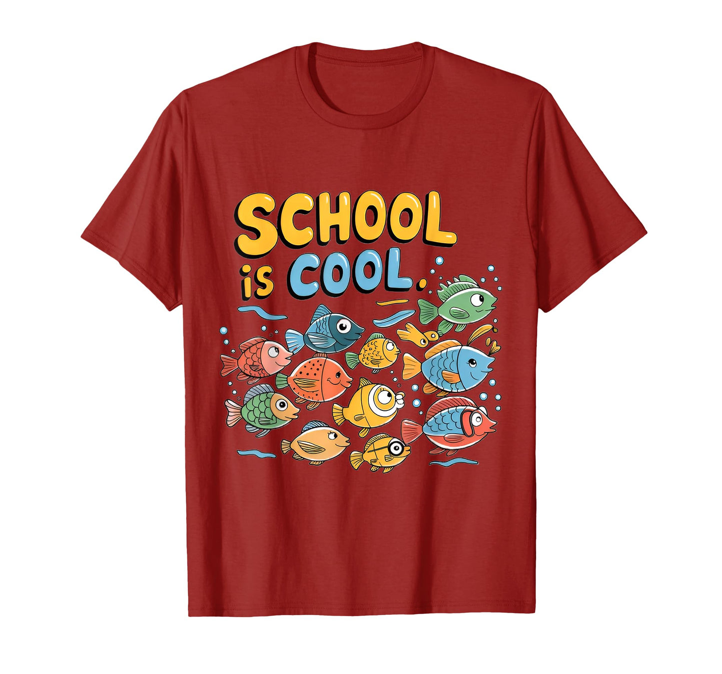 Underwater Fun Colorful School of Fish Back-to-School T-Shirt