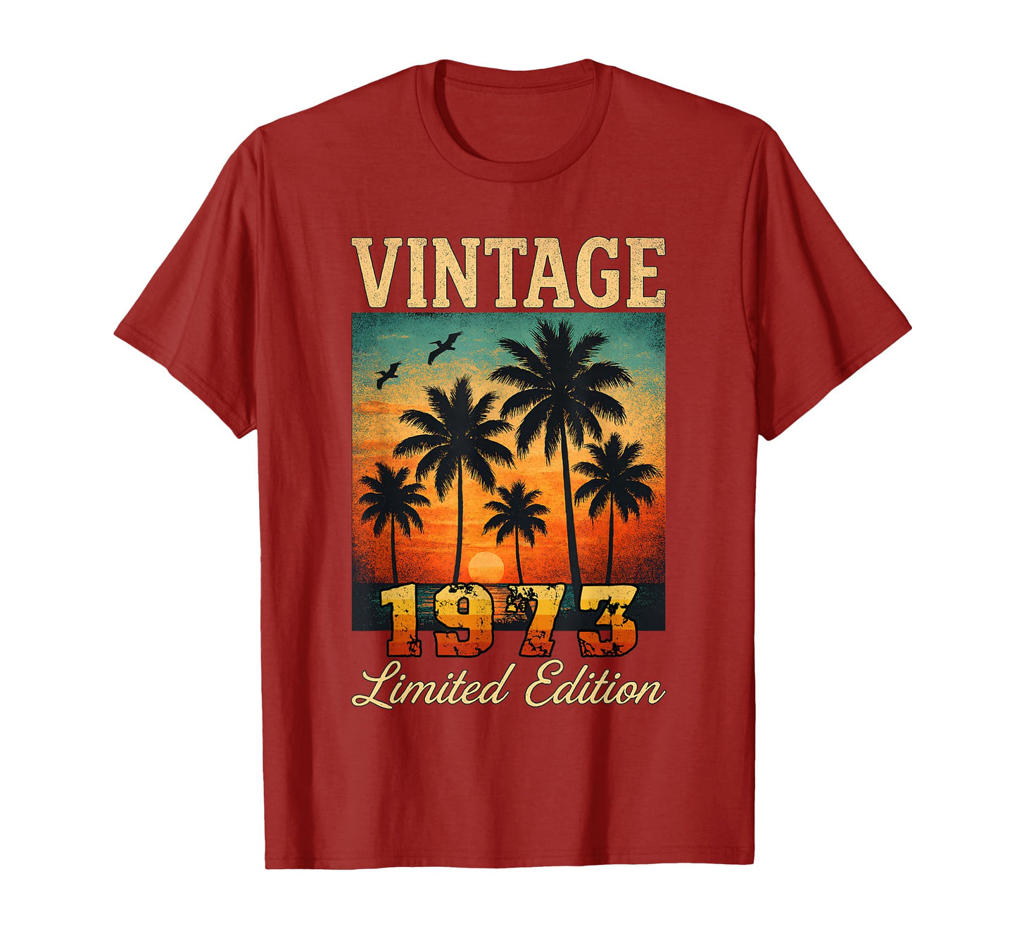 Vintage 1973 Limited Edition Sunset Palm Trees 52th Birthday T-Shirt