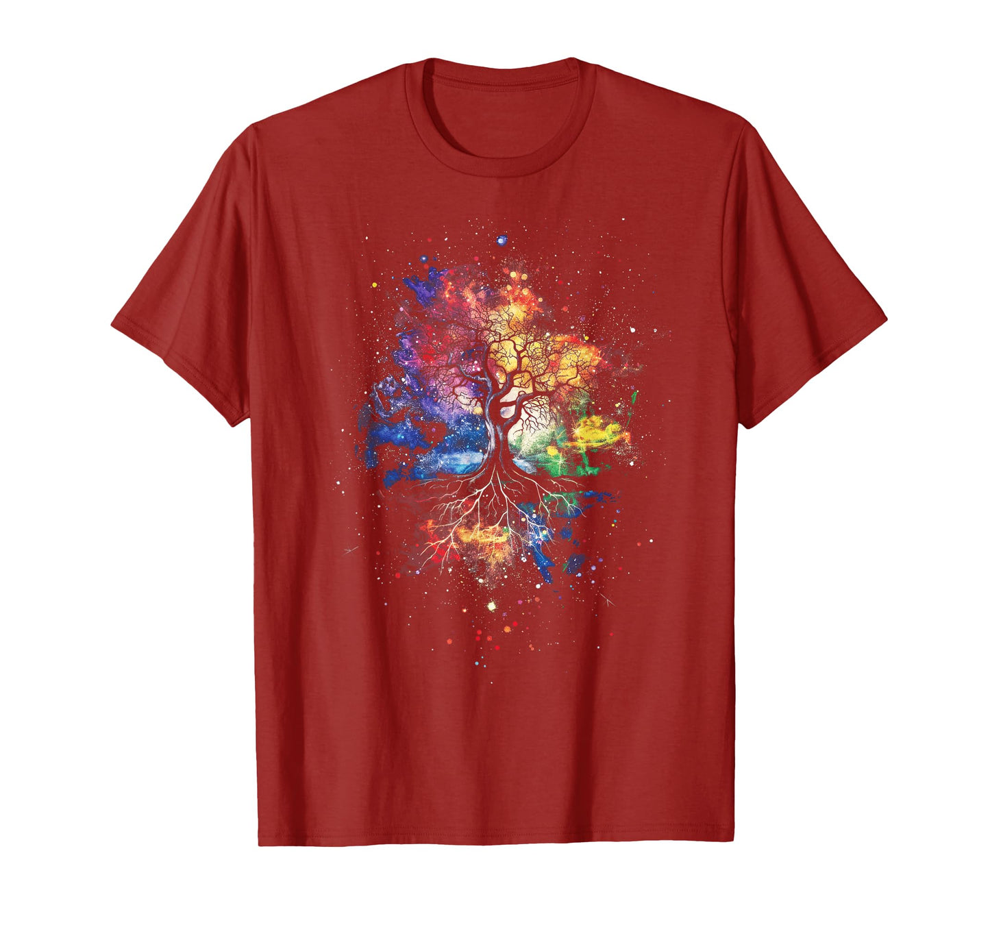 Tree Life Fantasy Mystical Nature Spiritual Unisex-Adults T-Shirt, Black, Small, Short Sleeve, Graphic, All Seasons, Pull On, 1 Count, Artistic Design, Lightweight Comfort