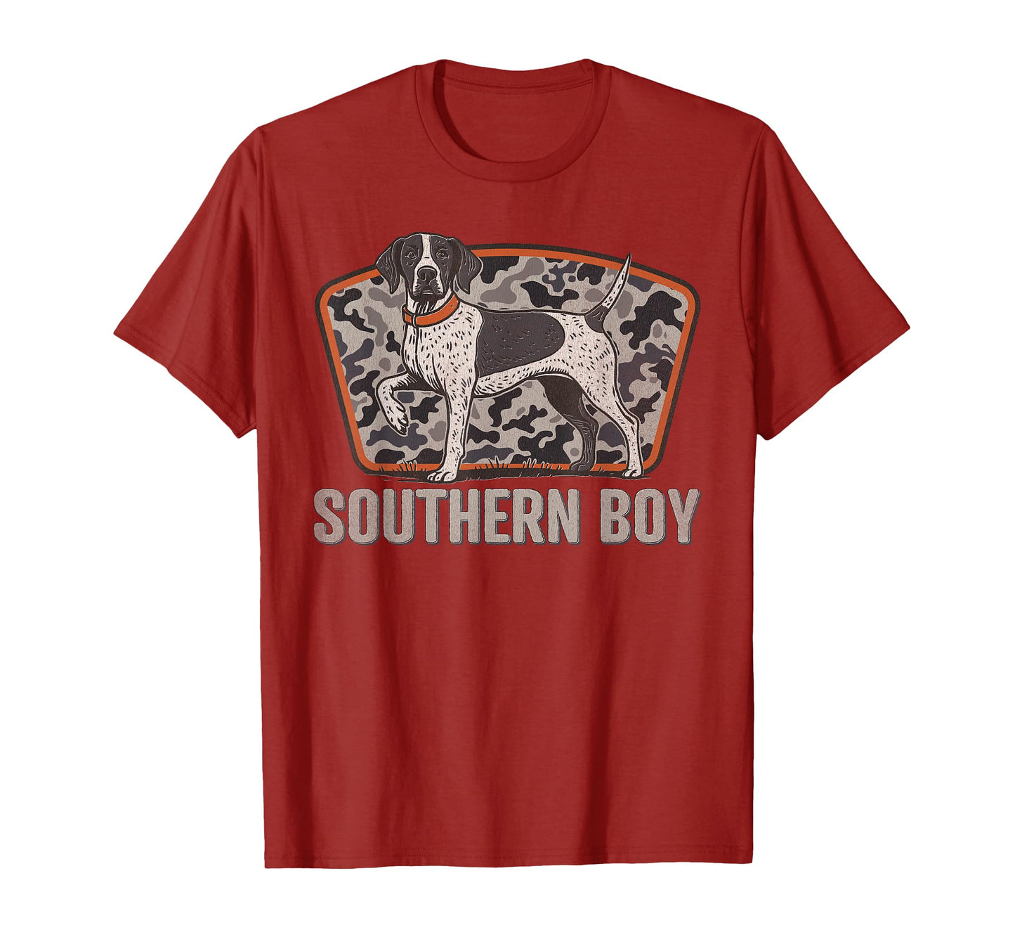 Southern Boy Hunting Dog Camo Retro Outdoor Local Boy Pride T-Shirt