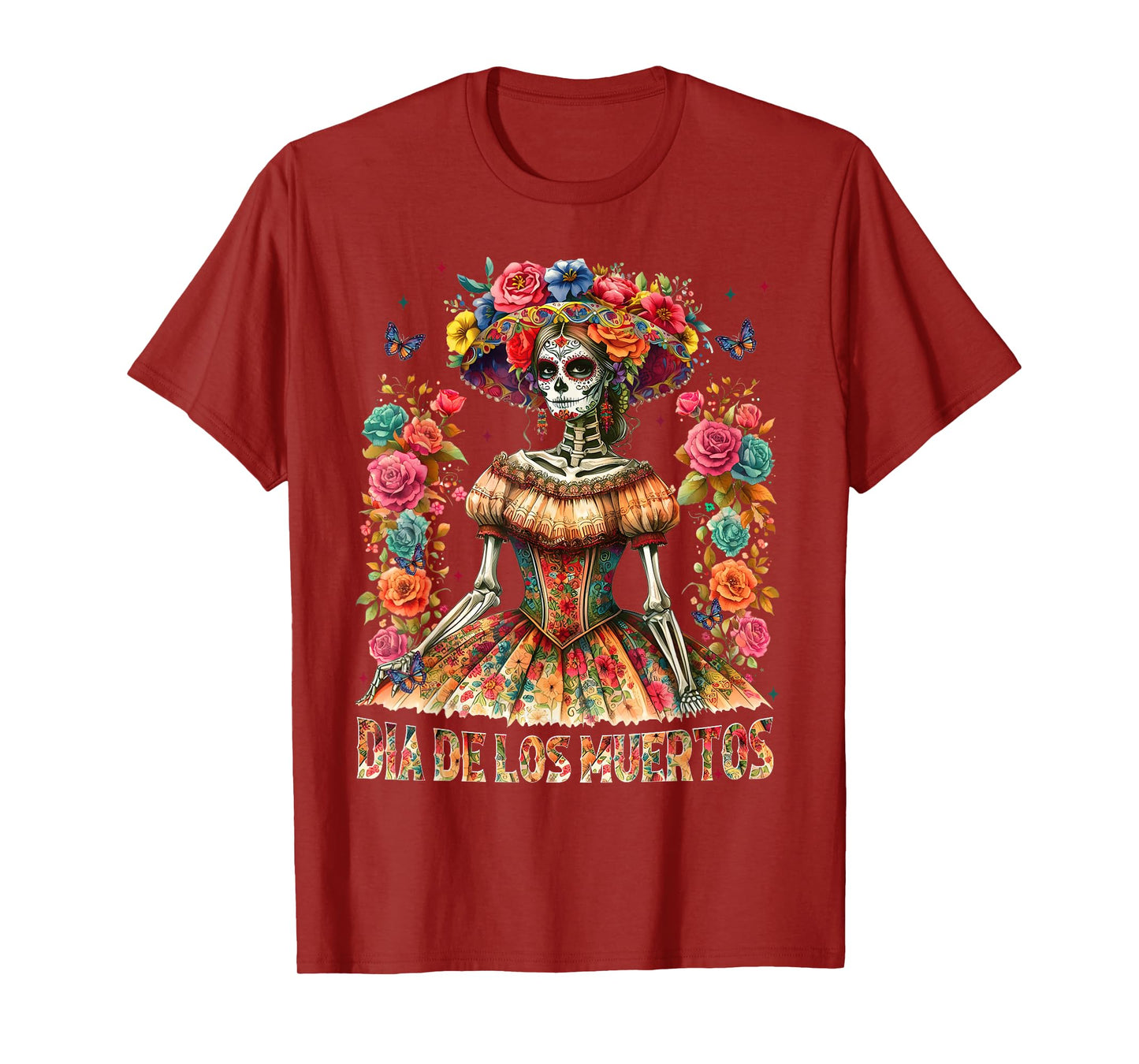 Dia De Los Muertos La Catrina Sugar Skull Day of Dead Women T-Shirt