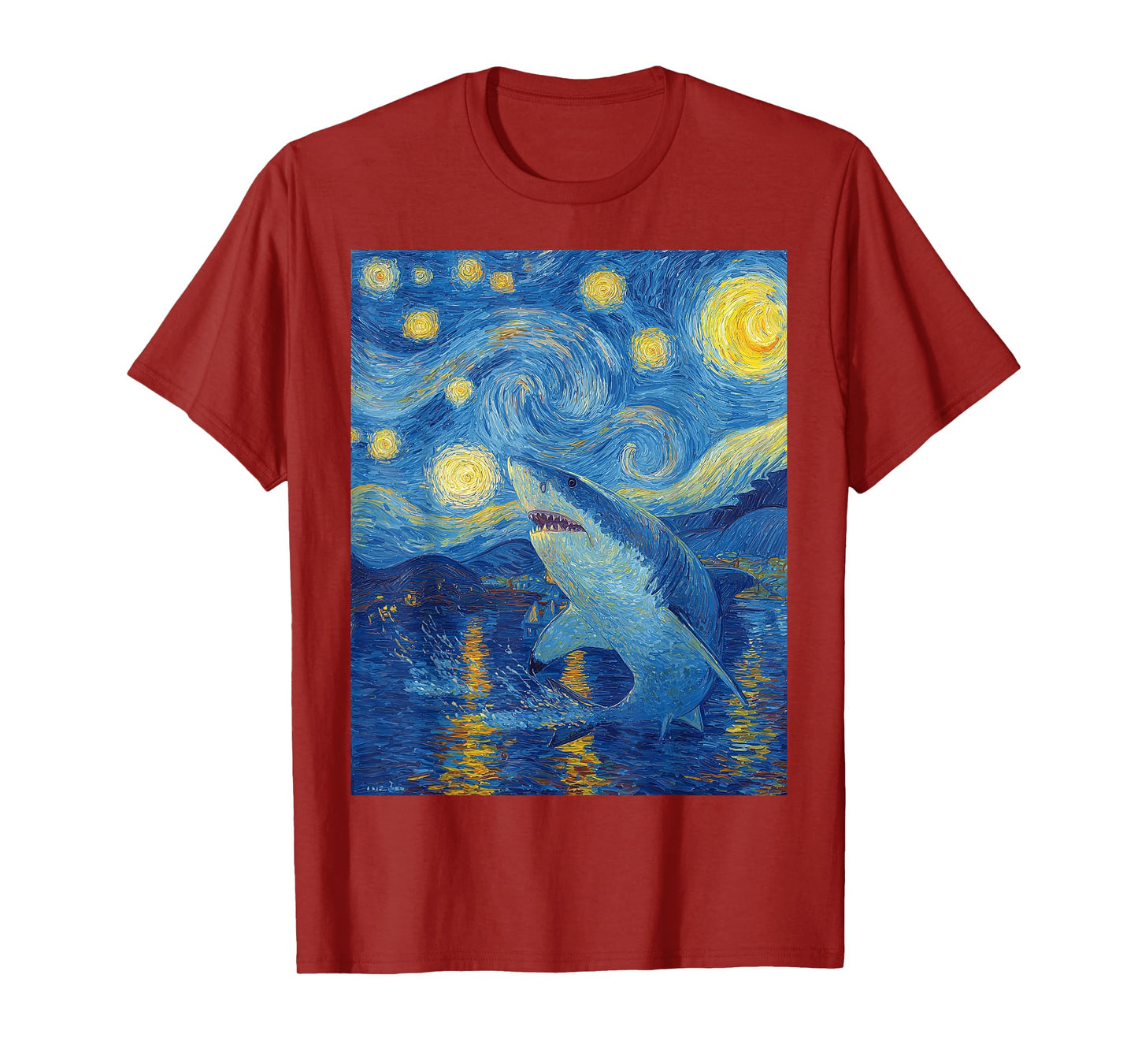 Cool Shark Stuff Van Gogh Starry Night For Men Women Kids T-Shirt
