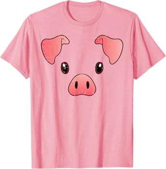 Pig Face Costume Cute Hog Halloween Animal Kids Women Men T-Shirt