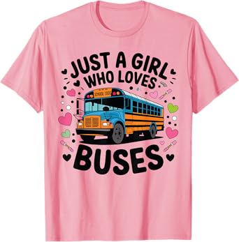 Just A Girl Who Loves Buses Kids School Bus Costume Toddler T-Shirt