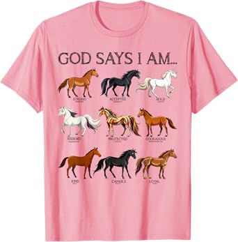 Girl God Says I Am Horses Cute Christian Teen Toddler Sister T-Shirt
