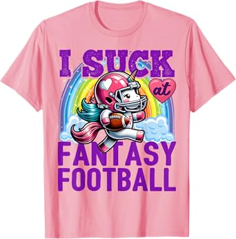 I Suck at Fantasy Football Unicorn Rainbow Loser Men T-Shirt