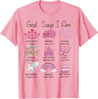 Girl Toddler God Say Am Princess Christian Bible Verse Jesus T-Shirt