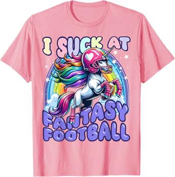 I Suck at Fantasy Football Unicorn Rainbow Loser Men T-Shirt