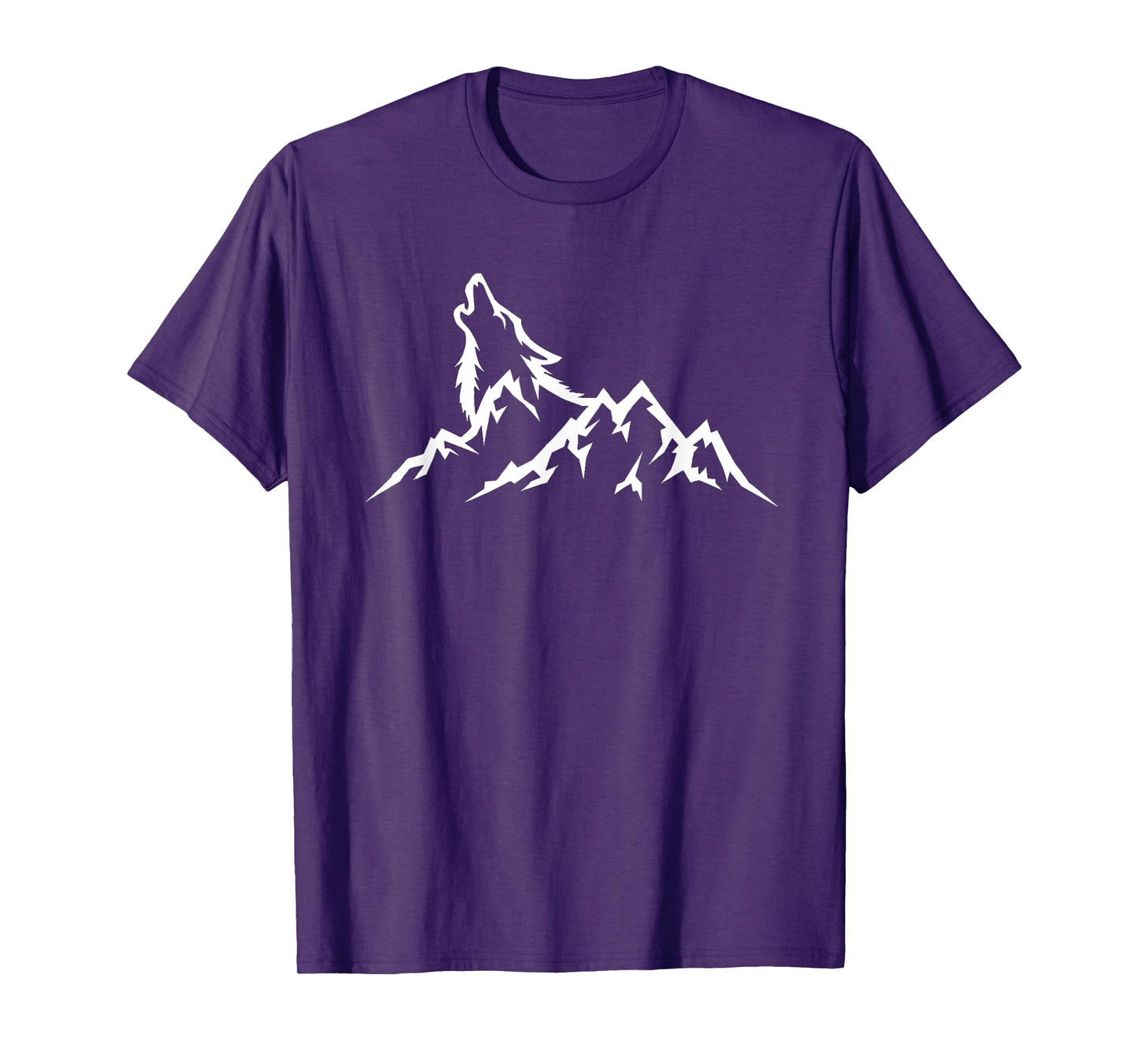 Wolf Mountain T-Shirt - Retro Wildlife Howling Wolf Nature T-Shirt