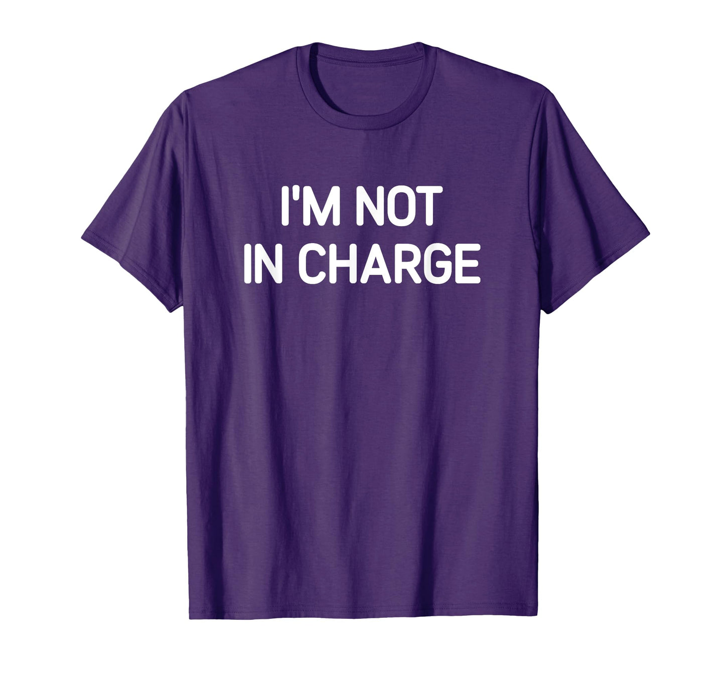I'm Not In Charge, Gag Gifts Unisex-Adults Black Small Sarcastic T-Shirt
