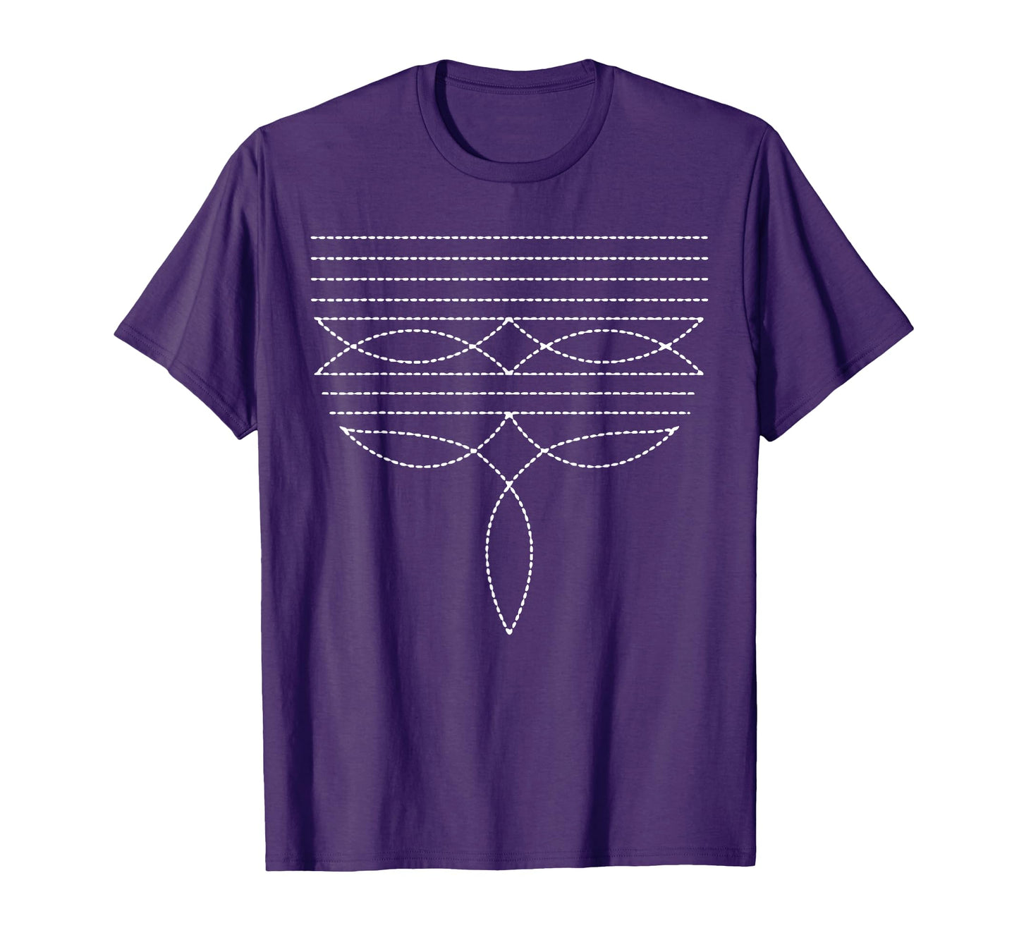 Western Boot Stitch Cowboy and Cowgirl Rodeo T-Shirt