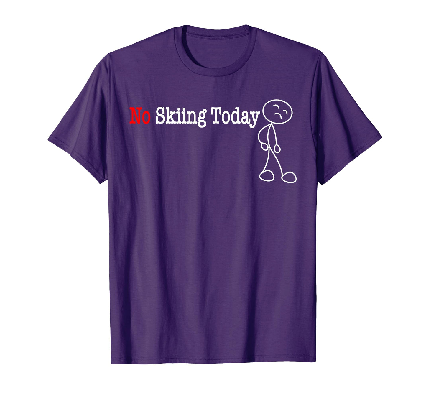 No Skiing Today Stick Figure T-Shirt