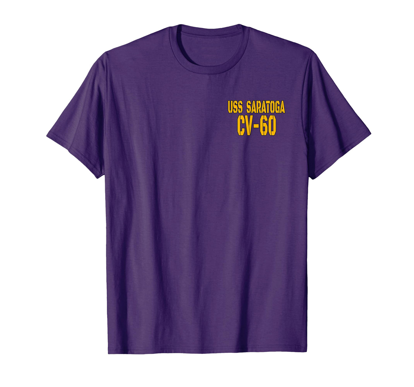 USS Saratoga CV-60 Aircraft Carrier Veteran Front&Back T-Shirt