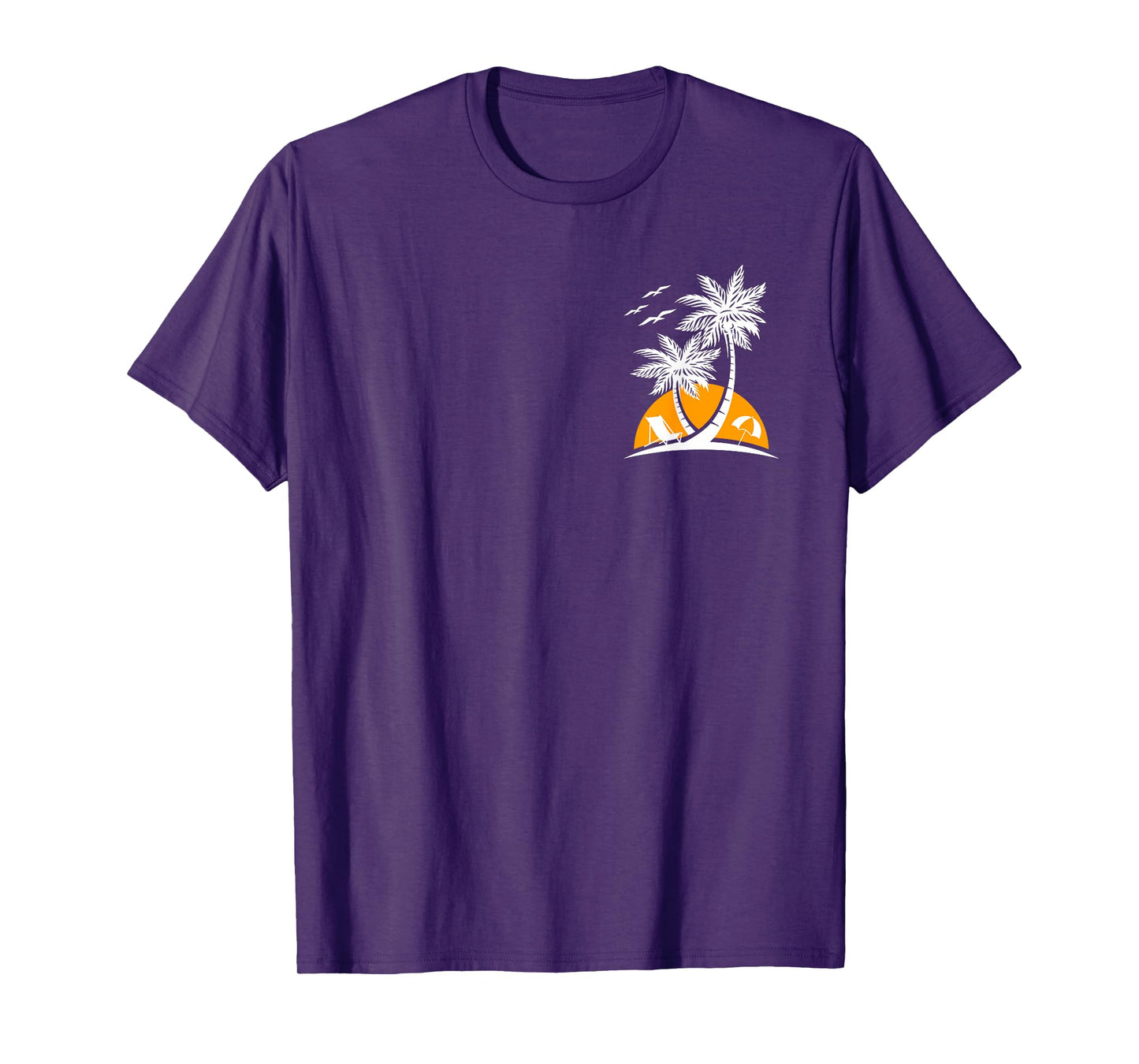 Minimalist Palm Tree Tropical Beach Sunset Summer Vacation T-Shirt
