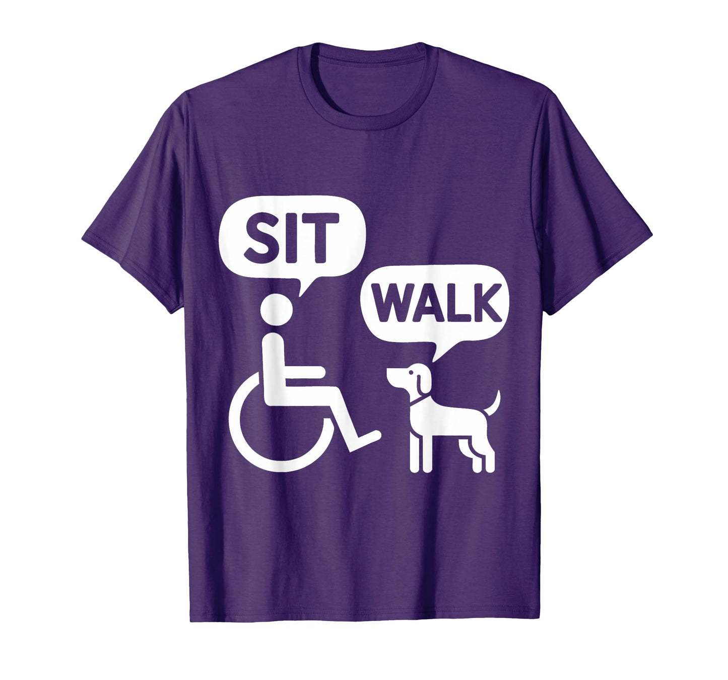 Wheelchair Dog Funny Humor Sit Walk Joke Disability T-Shirt