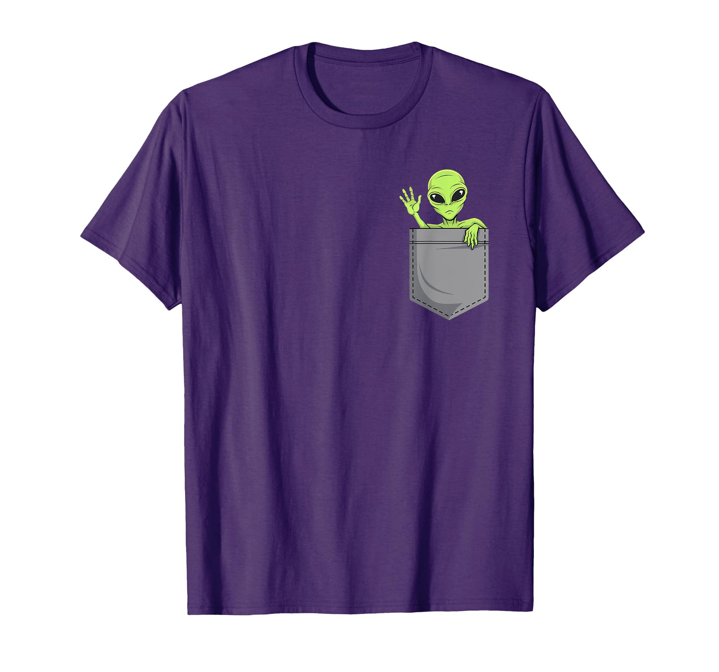 Funny Alien In Pocket Ufo Extraterrestrial Space Pocket T-Shirt