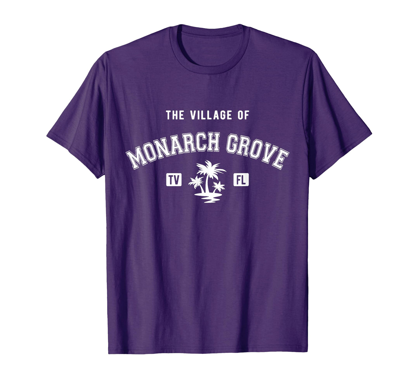 The Village of Monarch Grove Classic Style Palm Trees Design T-Shirt