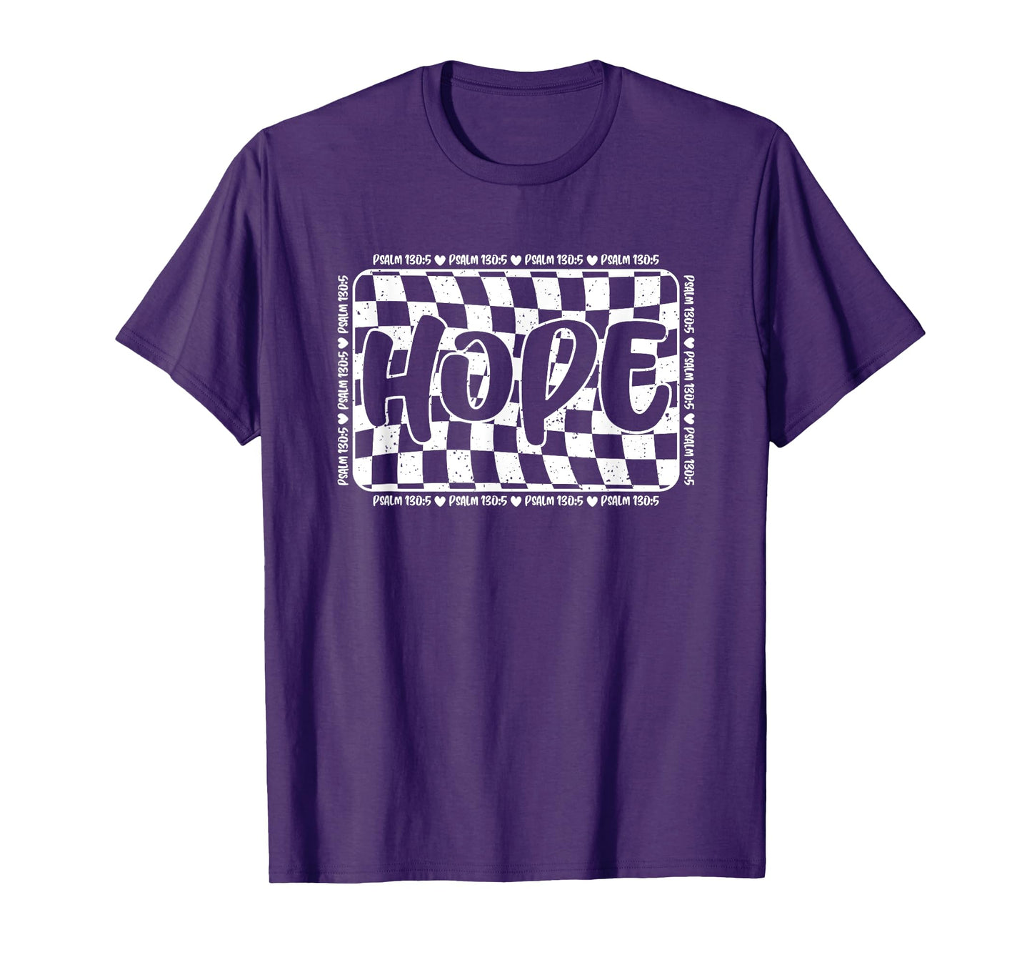 Hope Psalm 130:5 Checkerboard Inspirational T-Shirt