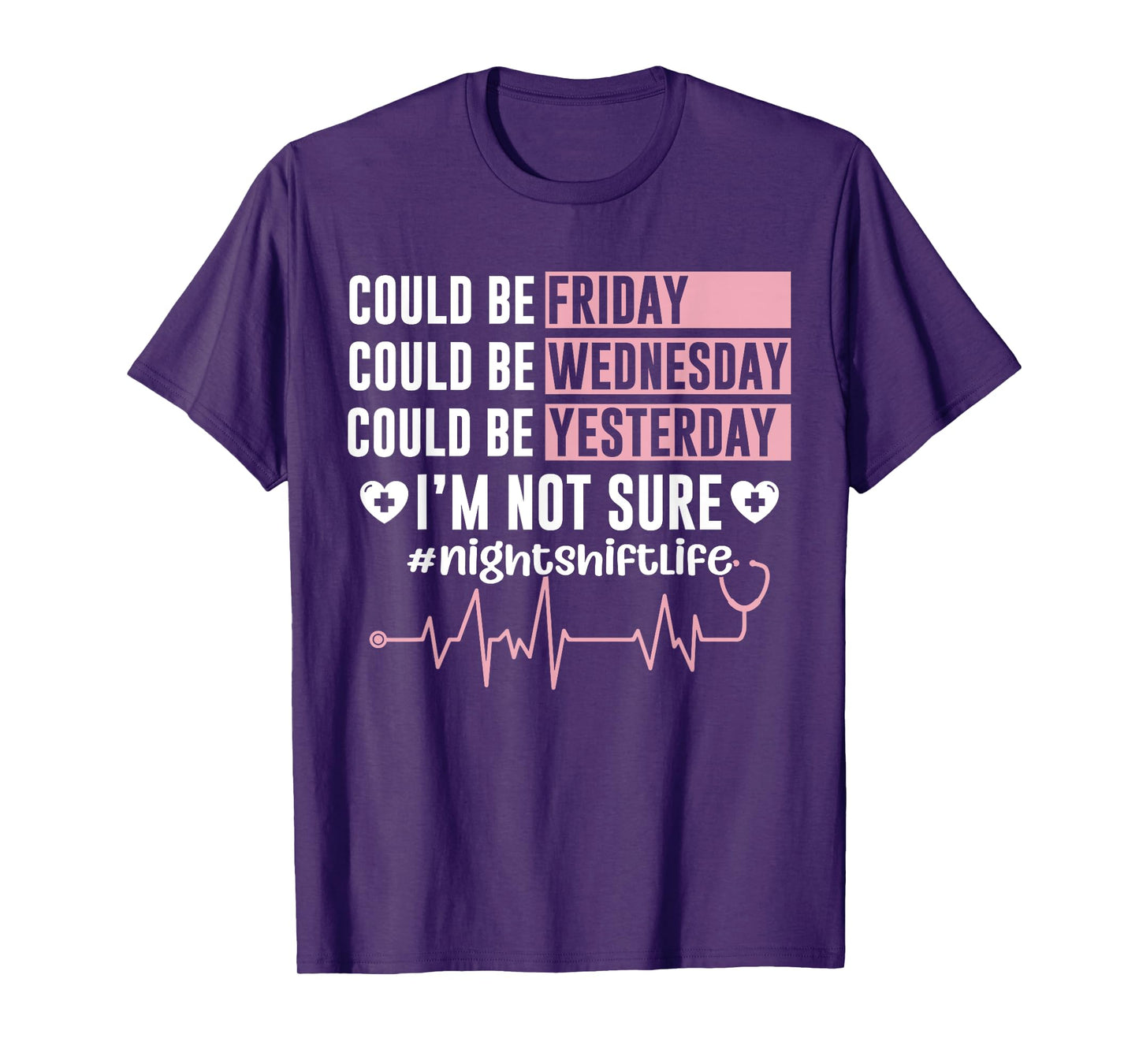 Funny Night Shift Nurse t-Shirt Night Shift What Day Is It? T-Shirt