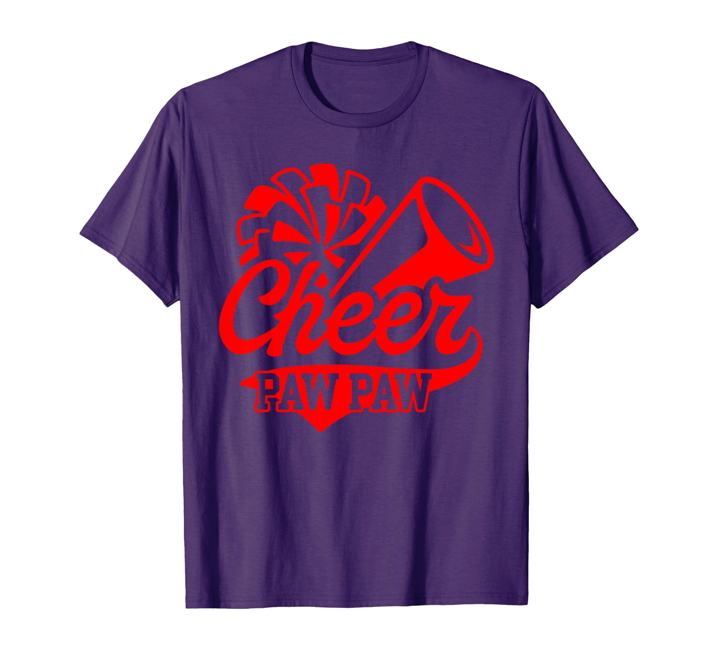 Cheer Paw Paw Biggest Fan Leopard Black And Red Pom Pom T-Shirt