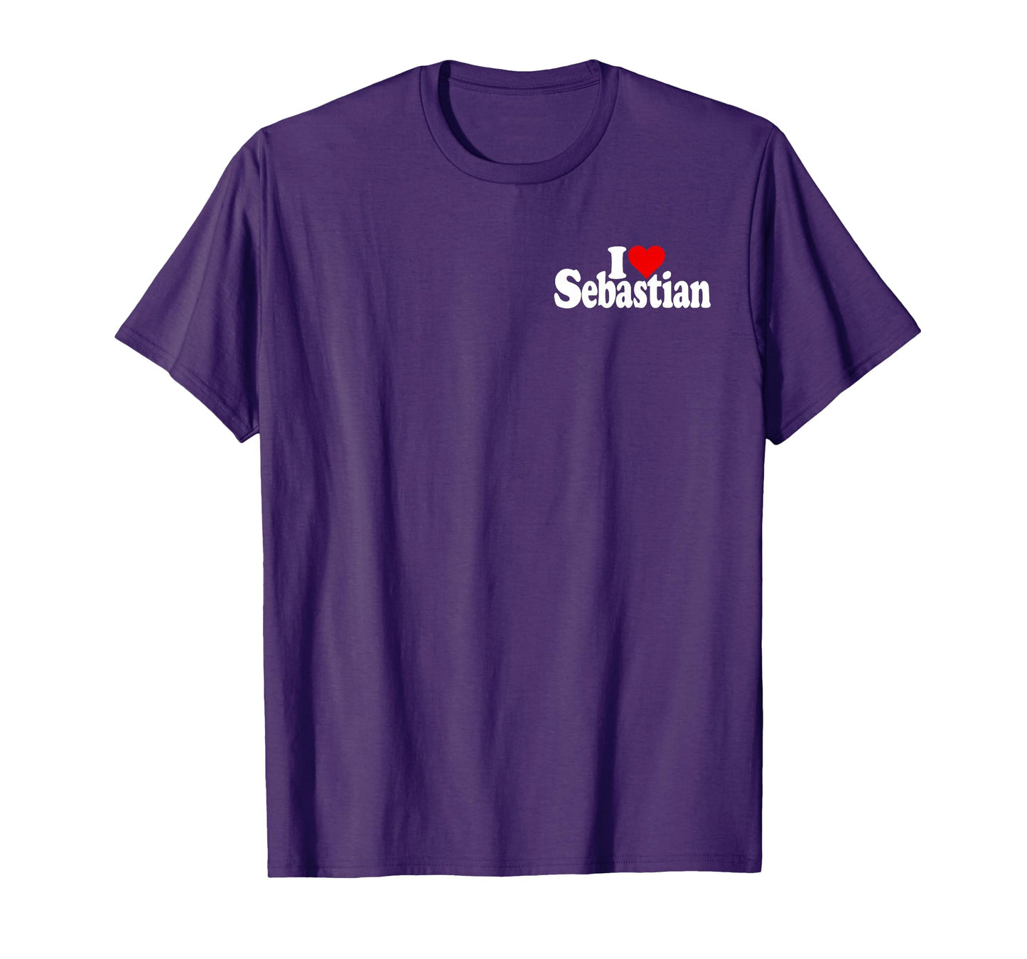 I LOVE HEART SEBASTIAN NAME ON A TEE T-Shirt
