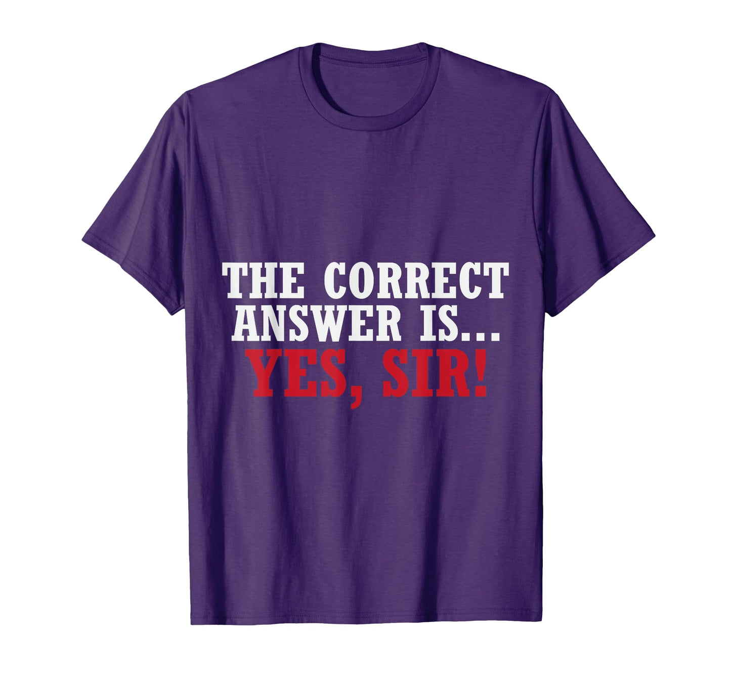 Women The Correct Answer is Yes Sir Funny Sarcastic T-Shirt