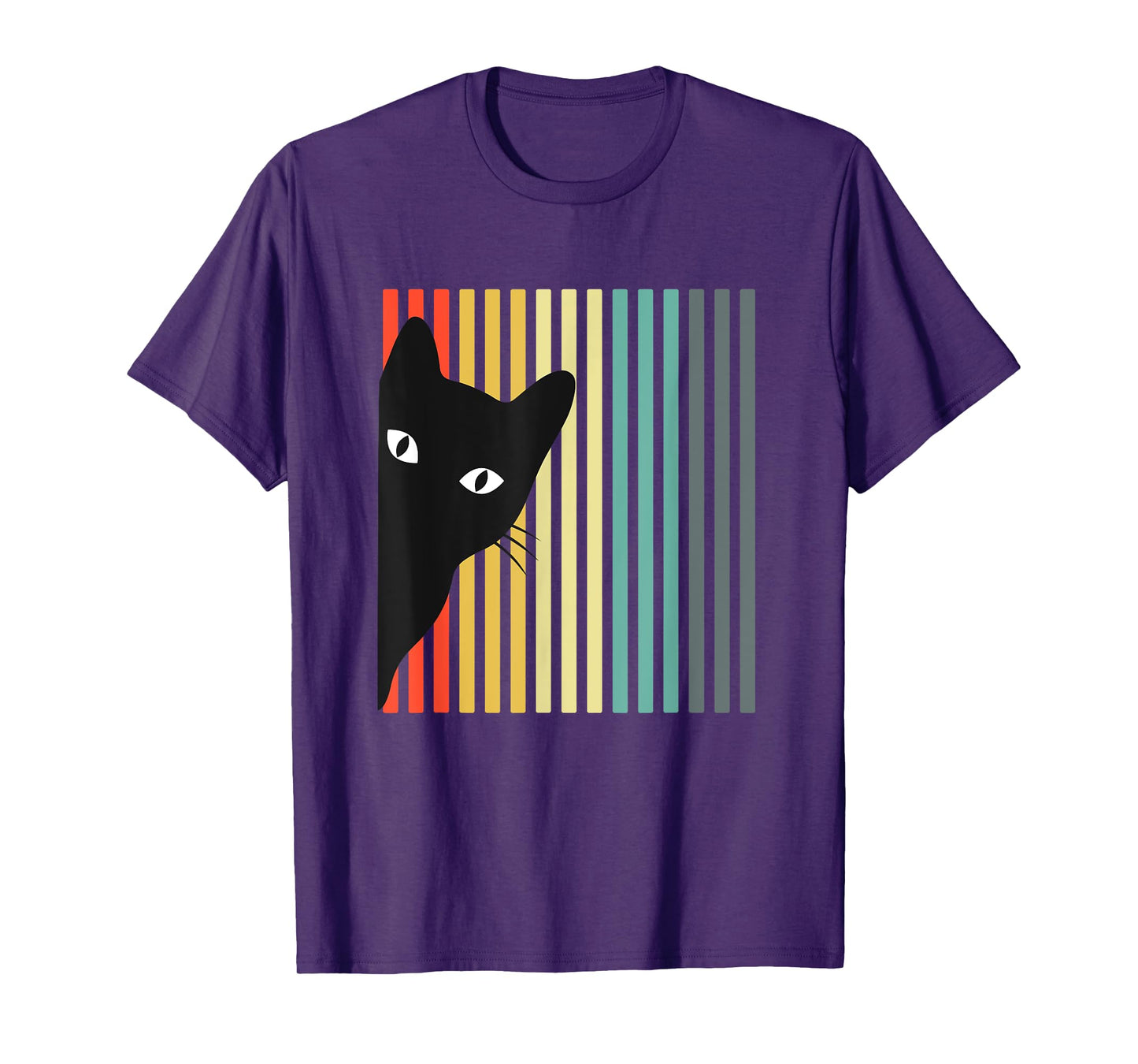Black Cat Retro Color Cat Lover Design Cat Owner T-Shirt