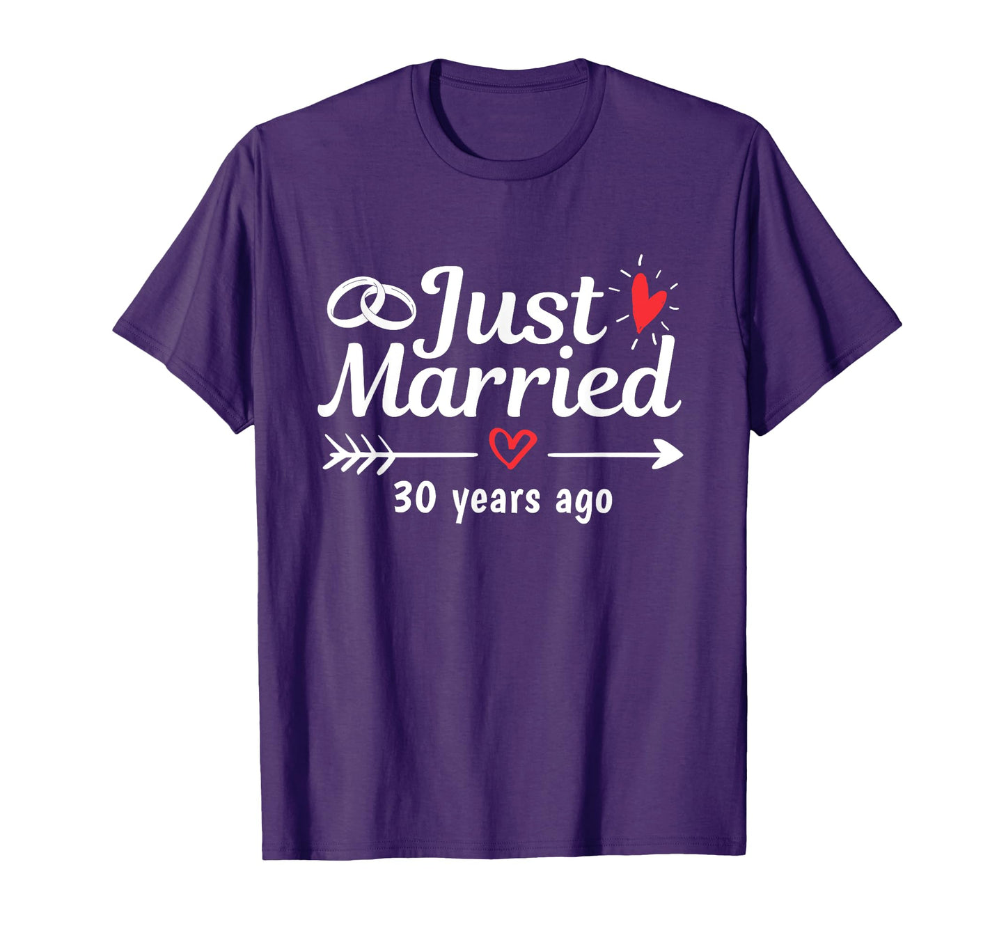 Just Married 30 Years Ago Funny Couple Wedding Anniversary T-Shirt