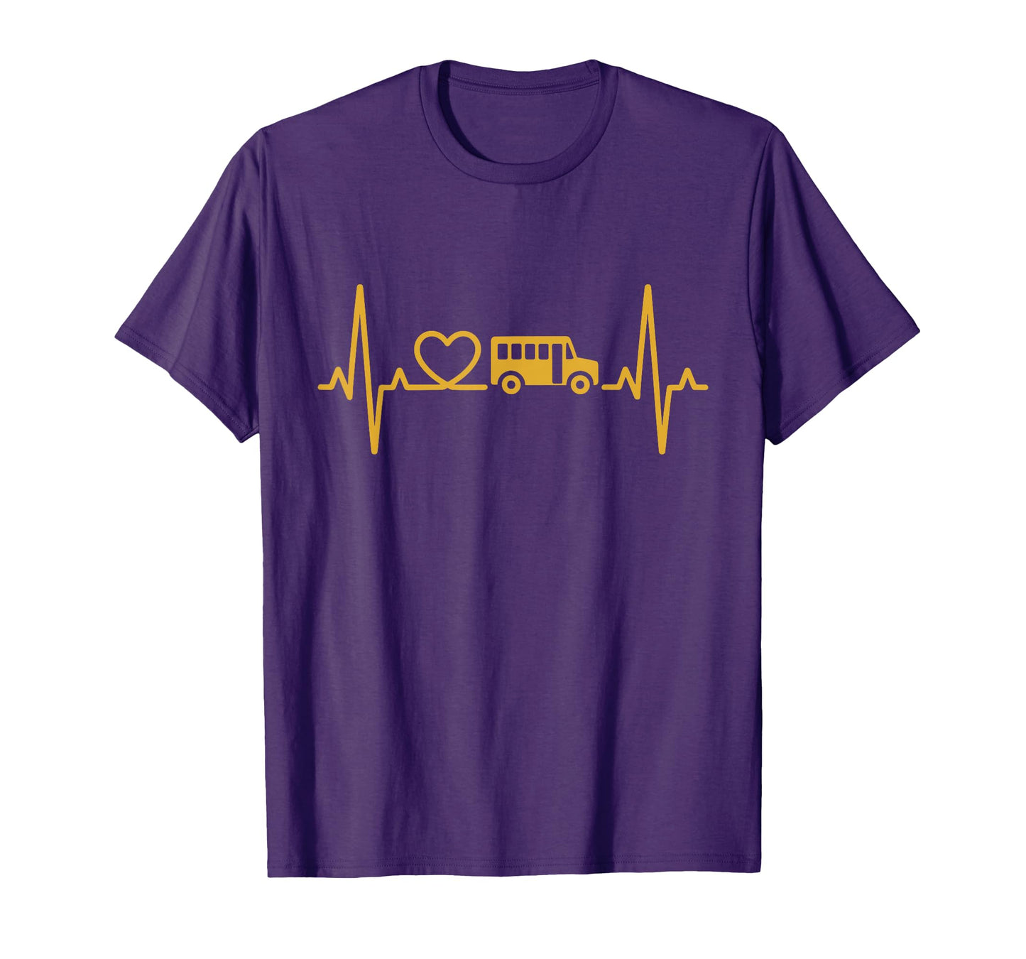 School Bus Heartbeat Transportation Driver Life Appreciation T-Shirt