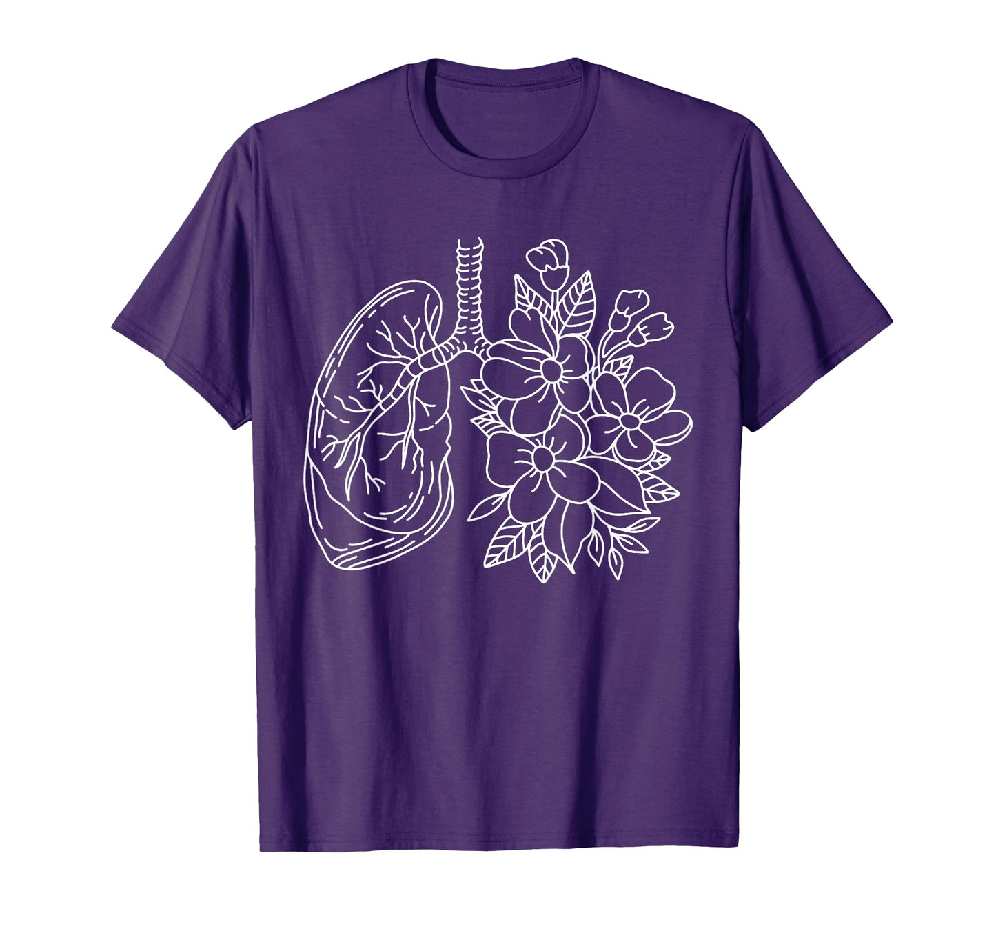 Floral Lungs Anatomical Lungs Medical Nurse T-Shirt