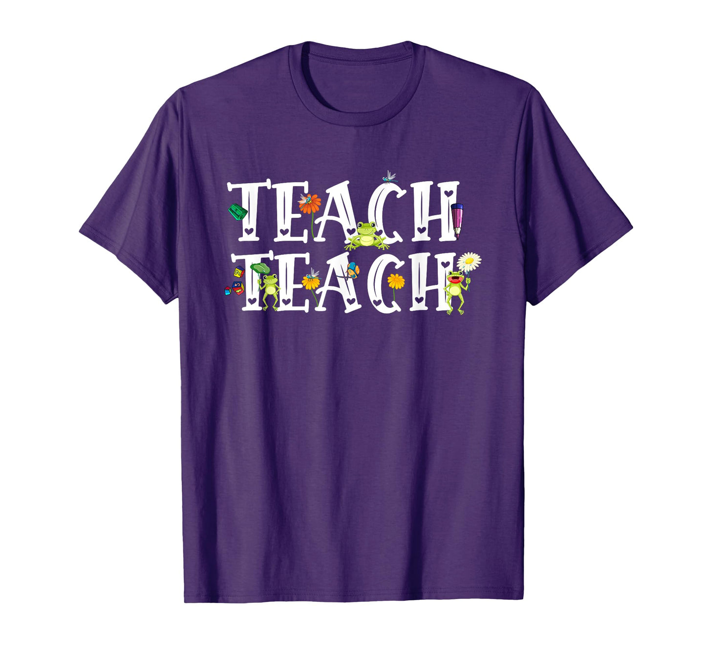 Teacher Cute Frogs Back To School Teach School Student Men Women Girls Kids T-Shirt