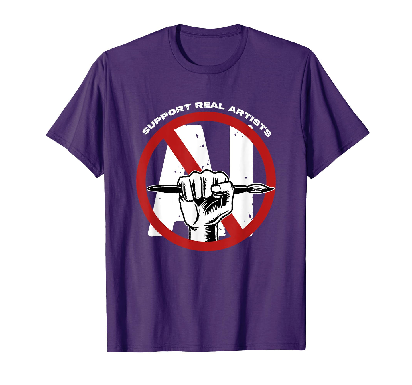 Support Real Artists Anti-AI Generated Images Art Authentic T-Shirt