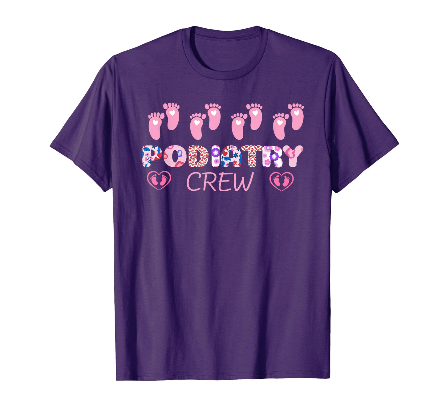 Podiatry Crew Footprint Leopard Podiatrist Valentine's Day T-Shirt